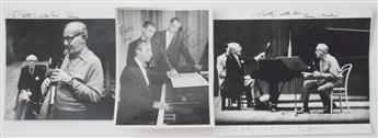 (MUSICIANS.) Group of 5 items Signed, or Signed and Inscribed: Morton Gould * Eubie Blake * Benny Goodman.
